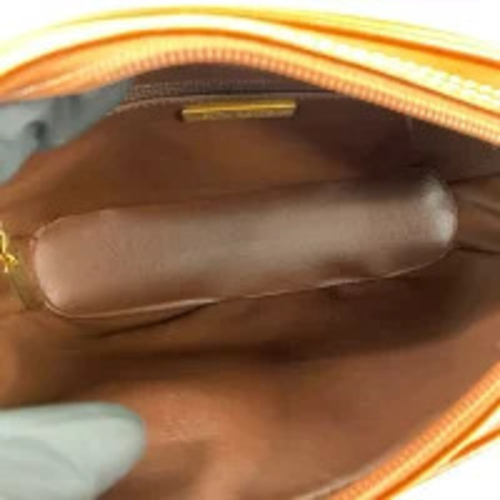 Saint Laurent L Cutout Leather Shoulder Bag Orange Brown - Picture 9 of 10